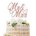 Sotpot 1 Pack Mr Mrs Cake Topper Rose Gold Glitter Love Mr Mrs Cake Pick Wedding Party Decorations Bridal Shower Wedding Cupcake Decoration Party Supplies Rose Gold - Wedding Cake Topper