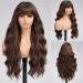 Emmor ombre brown wigs curly synthetic women's wig long heat-resistant wig for everyday use natural and convenient brown-a
