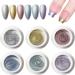 Bellecrey Chrome Gel Nail Polish 6 Colours Metallic Nail Polish Mirror Effect Spider Painting Gel Nail Varnish French Manicure Silver Rose Gold Blue Green Purple Nail Polish Set for Nail Art Design