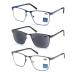 MODFANS 3 Pack Reading Glasses Men Blue Light Filter Metal Frame Rectangle Style Stainless Steel Material Black Grey Blue +2.75 Color124