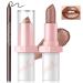 Metallic Dark Brown Lipstick Liner Set Long Lasting Shiny Glitter Diamond Plump Lipstick Combos Full Coverage High Impact Lip Color Non Stick Cup Lightweight Lip Makeup for Women#8