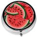 Red Watermelon Round Pill Box | 3 Compartment Portable Organizer for Travel Vitamins & Medications - Buy Online on GoSupps.com