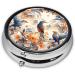Colorful Birds Metal Pill Box - Portable 3-Compartment Design for Travel | Mini Hinged Pill Organizer - Buy Online on GoSupps.com