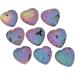 Nupuyai Rainbow Agate Geode Heart Palm Worry Stone for Chakra Reiki Healing - 40mm - Buy Online on GoSupps.com