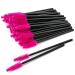 GreenLife 50 pcs Multicolor Disposable Eyelash Brush Mascara Wands Applicator (Black-Rose)