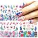 Peacock Nail Sticker Decal Set - 12 Pcs Colorful Blue Purple Leaf Flower Designs for Holiday Nail Art - DIY Nail Decoration for Women and Girls - Buy Online on GoSupps.com