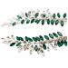 BETITETO Wedding Hair Clip Combs  2Pcs Red White Green Rhinestone Bridal Hair Vine Piece Accessories for Women Girls Party Birthday (Green)