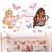 wondever Princess Wall Stickers Quotes Girls Butterfly Peel and Stick Wall Art Decals for Girls Bedroom Kids Room Baby Nursery