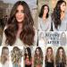 4pcs Honey Brown Balayage Clip in Hair Extensions - Long Wavy Synthetic Fiber Pieces for Women - Buy Online on GoSupps.com