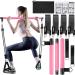 Pilates Bar Kit with Resistance Bands(4 x Resistance Bands),3-Section Pilates Bar with Stackable Bands Workout Equipment for Legs,Hip,Waist and Arm Pink(30lbs,4lbs)