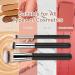 AOOWU 3Pcs Makeup Brush Premium Foundation Brush Concealer Brush Flat Top Foundation Brush for Liquid Makeup Multifunctional Face Brush for Liquid Cream Blending Buffing Powder Cosmetics 3 pcs - Silver black - Buy Online on GoSupps.com
