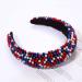 USA Patriotic Beaded Headband for Women - 4th of July American Flag Headpiece - Buy Online on GoSupps.com