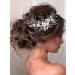 Unicra Silver Bride Wedding Hair Vine Flower Bridal Hair Piece Rhinestone Hair Accessories Crystal Headpieces Jewelry for Women and Girls