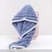 Hair Drying Cap - Fast Absorption Coral Fleece Towel Hat for Women & Men | Adjustable Shower Cap with Button - Ideal for Quick Drying Hair | Blue - Buy Online on GoSupps.com