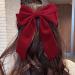 Aneneiceera Suede Bow Hair Clip Red Bowknot Velvet Hair Barrette Clip Fench Satin Head Clip Winter Thick Hair Clip Long Bow Tail Headpieces Decorative Hair Accessories for Women and Girls (Red) - Buy Online on GoSupps.com