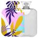 NAANLE hot hot water bottle with cover abstract hawaii flower transparent hot water bottle heat bottle for back pain relief handfoot warmer neck warmth and cold therapy 2l