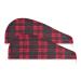 Black and Red Checkered Pattern Dry Hair Cap 2 Piece Quick Drying Towel Set with Button Headband Super Absorbent Soft & Comfortable