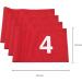 Set of 4 Red Numbered Solid Golf Flags - 8L x 6H Mini Putting Green Flags - 420D Nylon Pin Flag - Indoor/Outdoor Use - Buy Online on GoSupps.com