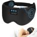 White Noise Sleep Mask With Sleep Headphones for Men Women Black White Noise Sleep Mask