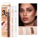 Eye Brow Pencil Set Eyeliner Pencil Long-Lasting Brow Tint Silkworm Set | Concealing Eye Makeup Accessories for Dating Outgoing Travel Vacation Shopping Hondony 3#