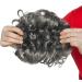 Granny Gray Curly Hair Extension Bun Piece - Clip-in Comb Chignon for Messy Updos - Buy Online on GoSupps.com