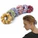 Satin Scrunchies for Women Soft Scrunchie for Thick Hair Luxury Hair Ties for Hair Sleep Cute Scrunchie Ponytail Holders Hair Bands for Girl (Yellow Green Pink Blue Light-purple Dark-Purple) 6PCS Normal Spring Color