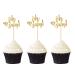 24 PCS Oh Baby Cupcake Toppers Birthday Party Cake Toppers Picks Baby Shower Cake Gold Glitter Decoration Supplies
