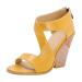 XTZ YGLD summer women fashion sandals super high heel fish mund sandals open lace two band slide sandals women yellow 5 uk xbnarrow