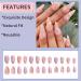Nude Rainbow Clouds Press on Nails - Medium | Fake Nails for Women & Girls | Pink Full Cover Tips for Spring & Summer Salon - Buy Online on GoSupps.com