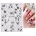 JMEOWIO 3D Embossed Flower Nail Art Stickers - Self-Adhesive Decals for Colorful Summer Nail Design - 4 Sheets - Buy Online on GoSupps.com