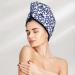Blue & White Porcelain Microfiber Hair Towel Wrap | Super Absorbent Coral Velvet for Long Curly & Thick Hair - Quick Dry for Women - Buy Online on GoSupps.com