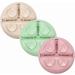 Buy Pandaear 3-Piece Silicone Baby Plate Set - Suction Cup BPA-Free Divided Dishes in Pink Green & Red - Slide-Resistant & Perfect for BLW - Buy Online on GoSupps.com