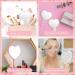 Rhinestone Handheld Mirror Set - Bling Glitter Heart Dazzling Design - Portable Cosmetic Mirror for Women and Girls - Pink & White - 2 Pcs - Buy Online on GoSupps.com