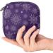 White Snowflakes Winter Pattern Bandage Storage Bag for Menstrual Pads & Cups | Stylish Pocket Zipper Bag for Teenagers & Women - Buy Online on GoSupps.com