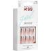 KISS Gel Fantasy Glue-On Manicure Kit Fanciful Medium Square Nails - 28 False Nails with Nail Glue, File & Manicure Stick - Beige Glitter - 24 Count - Buy Online on GoSupps.com