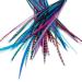 25 Real Feather Hair Extensions: Short Skinny 7-9 inch (18-23cm) + Rings/Loop (Berry)