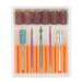 5 pieces/set nail drill file grinding head made of tungsten steel set with 6 grinding tapes for removal of the dead skin.