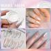 White Pearl Chrome Nail Powder - Pearlescent Iridescent Glitter Nail Art for Mermaid Pearl Neon DIY - Metallic Pigment with Sponge Stick - Buy Online on GoSupps.com