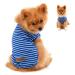 Paid fulf clothes for small dogs young girls Summer striped puppy t-shirt west breathable 100% cotton T-shirt sleeveless chihuahua yorkhire blue XL XL: back length: 35cm/13.5 " bust: 47cm/18.5" Blue
