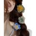 Dried Flower Hair Claw Clip Spring Hair Barrette Anti-slip Chin Clip Camellia Hair Claw Ponytail Holder Women Hat Hair Claw Clip For Girls Blue - Buy Online on GoSupps.com