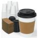 Ginkgo 100 Pack 12 oz Disposable Thickened Paper Coffee Cups with Lids and Sleeves To Go Hot Coffee Cups for Home Office Wedding and Cafes White Brown Black