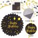 Altcompluser 60 Black Gold Birthday Napkins | 33x33cm Happy Birthday with Confetti - Perfect Party Decoration | International Shipping Available - Buy Online on GoSupps.com