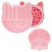 Songaa Silicone Makeup Brush Cleaning Mat with Detachable Brushes Organizer Makeup Brush Cleaner Pad Claw Shaped Cosmetic Brush Cleaner Scrubber Tool Pink