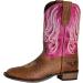 TuffRider Youth Arches Flame Embroidered Pink Square Toe Western Boots - Size 5, Brown - Buy Online on GoSupps.com