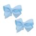 3 Inch Grosgrain Bow for Little Girls - Set of 2 (Sky Blue)