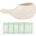 White Ceramic Neti Pot for Nasal Cleansing + 5 Sachet Neti Salt - Dishwasher Safe - Buy Online on GoSupps.com