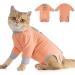 Avont Katzenbody after op recovery suit clothing modal recovery castration spay weaning leak protection suit for cat abdominal wounds or skin diseases-coral coral s