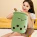 Domeilleur BoBa Plushie Bubble Tea Stuffed Toy 35cm Green - Soft Pillow Hugging Cushion for Girlfriend - Squint Eyes Design - Skin-friendly & Comfortable - Buy Online on GoSupps.com