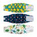 Cutebone male washable dog diapers belly bands 3 pieces reusable dog belly band for male high-suction dog wraps with flexible Velcro fastener duck & dino & fox XS (23-28cm)