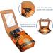 Leather Lipstick Case Organizer with Mirror - Mini Lip Gloss Holder Bag | Tropical Sea Beach Sunset Design - Buy Online on GoSupps.com